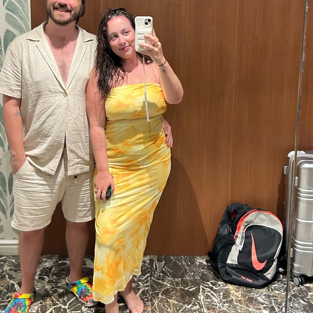 Vibrant Orange and Yellow Dress